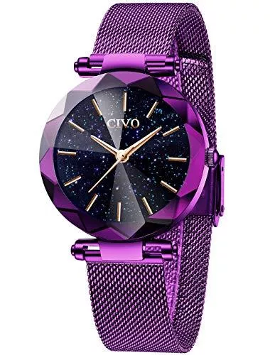 CIVO Uhren CIVO Damen Uhren Wasserdicht Silm Minimalistisch mit Edelstahl Mesh Armband Mode Kleid Elegant Beiläufig Quarzuhr für Dame
