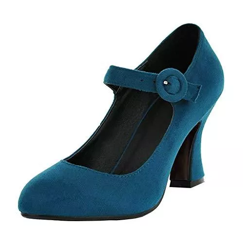 MISSUIT High Heels Mary Jane Damenschuhe High Heels Pumps mit Blockabsatz Schuhe