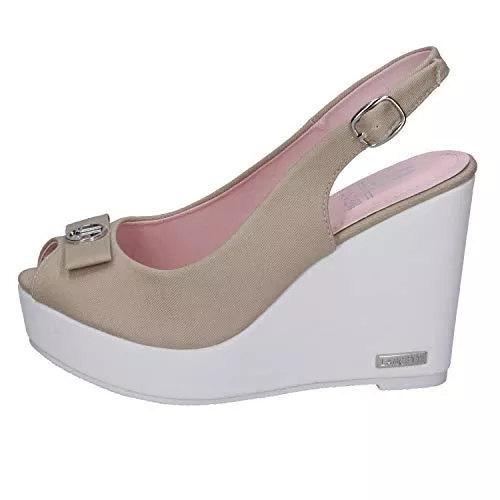 LANCETTI Sandalen & Slides LANCETTI sandalen Damen segeltuch beige