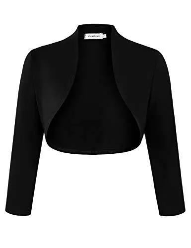 Clearlove Strickjacken Clearlove Damen Bolero Elegant Strickjacke 3/4 Ärmel Kurz Festlich Schulterjacke（Verpackung MEHRWEG）
