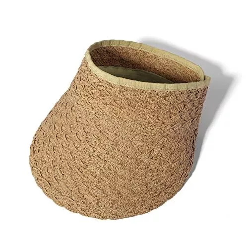 CHIC DIARY Hüte & Mützen CHIC DIARY Strohhut Damen Stroh Sonnenhut Visor Sonnenschutz Cap mit großer Krempe Strand Hut Sommer Kappe für Outdoor Golf