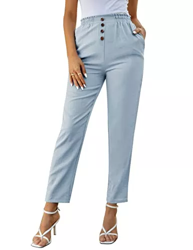 GRACE KARIN Hosen GRACE KARIN Damen High Waist Casual Hose Elastic Waist Slim Fit 9/10 Pants CLAF1011