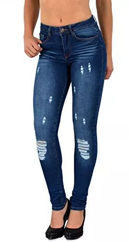 ESRA Jeans ESRA Damen Jeans Jeanshose Damen Skinny High Waist Hochbund Hose bis Übergröße S300