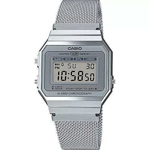 Casio Uhren CASIO Damen Digital Quarz Uhr mit Edelstahl Armband A700WEM-7AEF