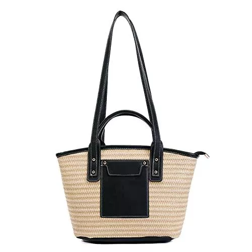 BIOSA Taschen & Rucksäcke BIOSA Damen Stroh Tote Umhängetasche Sommer gewebt Lässige Schultertasche Große Kapazität Strohtasche Für Strand Reisen Einkaufen