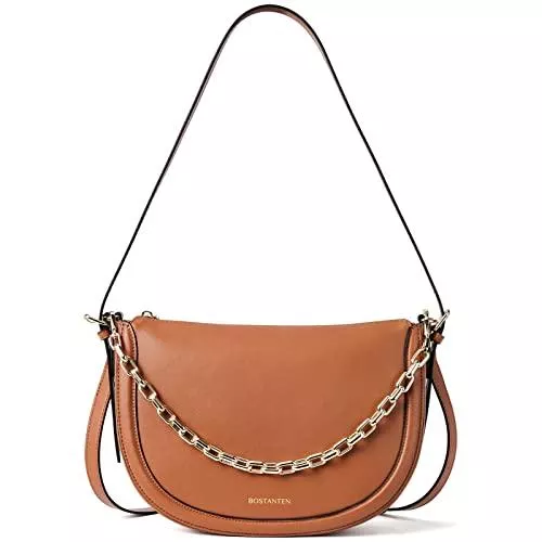 BOSTANTEN Taschen & Rucksäcke BOSTANTEN Damen Umhängetasche Leder Kette Schultertasche Designer Handtasche Braun