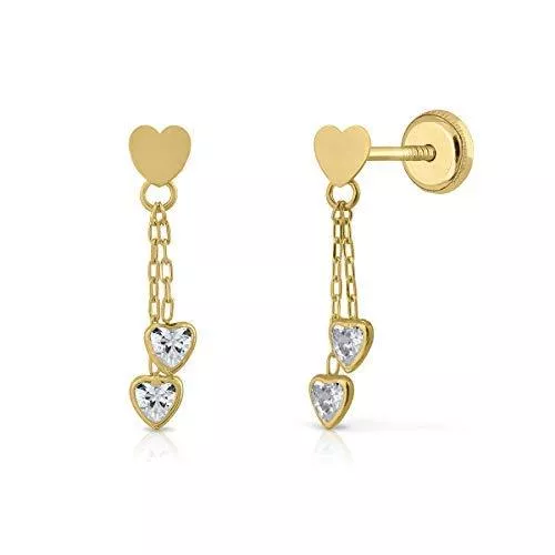 ROSA DI MANUEL Schmuck Ohrringe aus Sterlingsilber für Mädchen oder Damen, Modell Ketten mit Herzen aus Zirkonia von höchster Qualität, Schraubverschluss oder Druckverschluss.