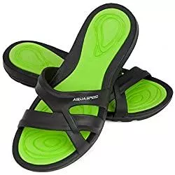 Aqua Speed Sandalen & Slides Aqua Speed Set Badelatschen + Mikrofaserhandtuch für Damen | Duschsandalen Frauen &amp; Mädchen | Sauna Sandalen | Badeschlappen