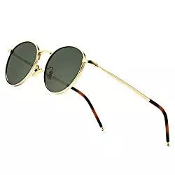 SUNGAIT Sonnenbrillen & Zubehör SUNGAIT Runde Vintage Polarisierte Sonnenbrille Klassische Retro Metallrahmen Sonnenbrille Rundschreiben für Frauen Männer-SGT059