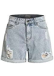 Hailys Shorts Hailys Damen Kurze Mom-Fit Jeans Shorts Destroyed Look 5-Pocket