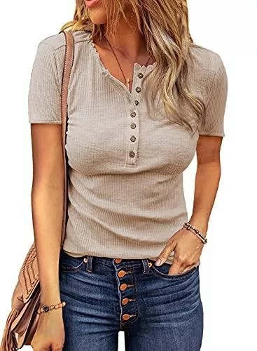 Modasua Kurzarmblusen Modasua Damen Sweatshirts Kurzarm T-Shirts Strick Strickpullover Basic Pullover Sweatshirt Stretch Langarm Slim Fitting Hem Pullover Oberteil