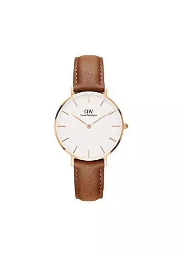 Daniel Wellington Schmuck Daniel Wellington Petite Durham, Hellbraun/Roségold Uhr, 32mm, Leder, für Damen