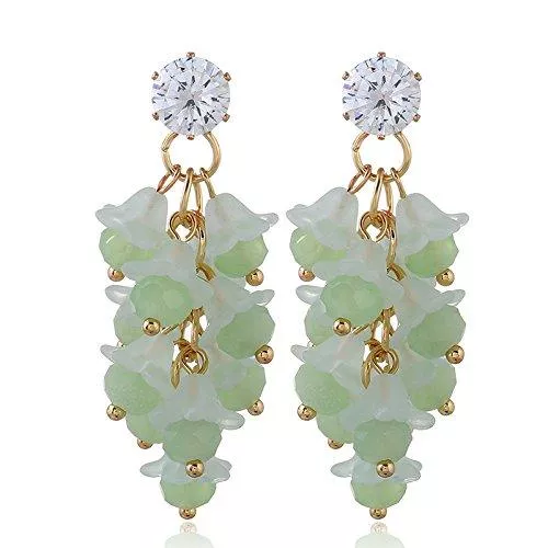 QERSHI Schmuck Korea frische kleine schmuck Sen pflanze blume ohrringe neue temperament einfache lautsprecher kristall