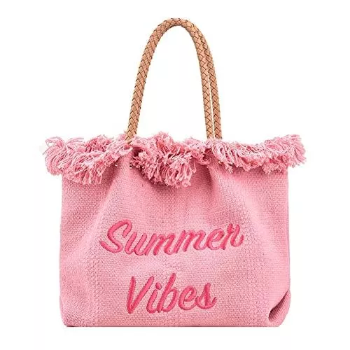 LYEAA Taschen & Rucksäcke LYEAA Canvas Tote Bags Embroidery Letters Women Fashion Class Daily Shopping Shoulder Bags Large Capacity Tassels Designer Handtaschen