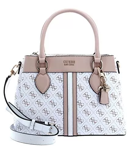 Guess Taschen & Rucksäcke Guess Damentasche Kasinta Satchel 3 Fächer Weiß/Multilogo BS22GU12 SG840506