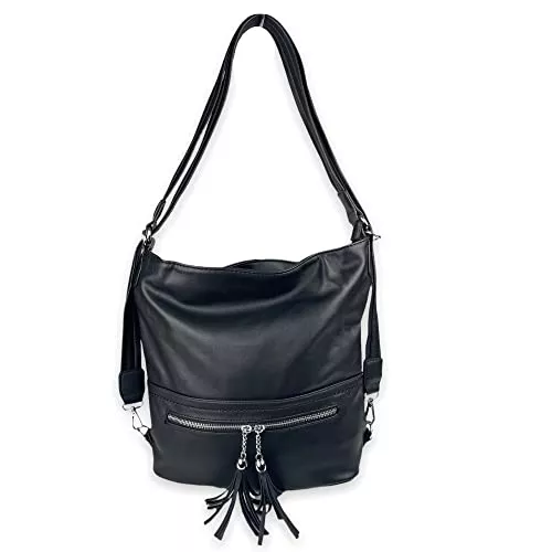 kennydoo Taschen & Rucksäcke kennydoo Rucksacktasche I 2in1 Damen Rucksack und Handtasche in Einem I Schultertasche einfarbig uni I Damen-Tasche sportlich &amp; leger