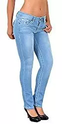 ESRA Jeans ESRA Damen Jeans Hose Straight Leg Damen Jeanshose Dicke Naht viele Farben bis Übergröße J540