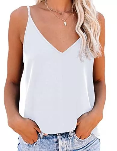 NONSAR Tops NONSAR Unterhemden Spaghettiträger Damen Basic Top Lange Tanks Verstellbarer Spaghetti Strap Cami Camisole Tank Top