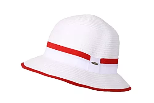Miuno Hüte & Mützen Miuno® Damen Sonnenhut Faltbarer Partyhut Stroh Hut Schleife Glocke H32