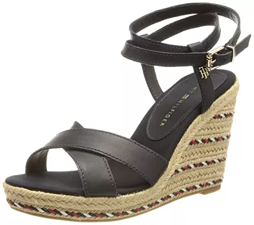 Tommy Hilfiger Sandalen & Slides Tommy Hilfiger Damen Feminine High Wedge Sandal Espadrilles
