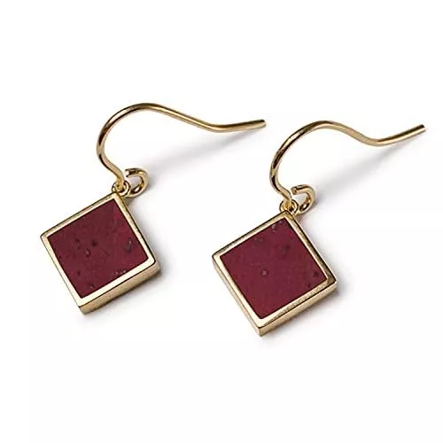 KAALEE Schmuck KAALEE® Damen Ohrhänger Gold mit Kork 10mm | 18 Karat Gelbgold plattiert | Nachhaltiger Schmuck 100% Made in Germany - Geschenk-Box inklusive