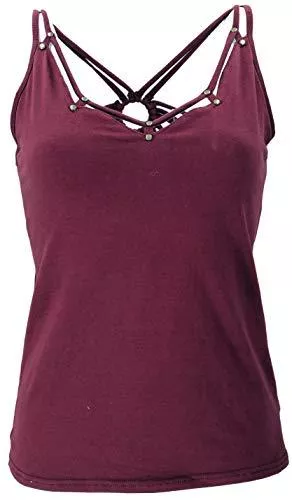 GURU SHOP Tops GURU SHOP Goa Psytrance Top, Pixi Top, Top, Damen, Baumwolle, Tops &amp; T-Shirts Alternative Bekleidung