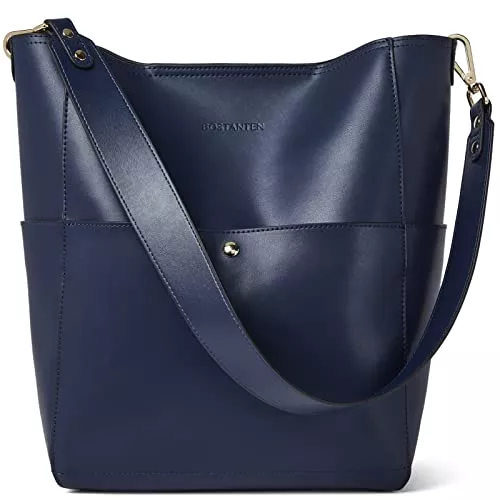 BOSTANTEN Taschen & Rucksäcke BOSTANTEN Leder Damen Handtasche Schultertasche Designer Umhängetasche Tasche Groß Dunkelblau