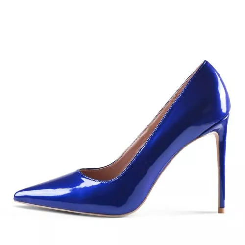 GENSHUO High Heels GENSHUO Damen Stiletto High Heels 10CM Sexy Spitze Stiletto Pumps Lackleder Geschlossene Zehe Party Abschlussball Hochzeit Absatzschuhe Stiletto Heels Größe EU 36-42