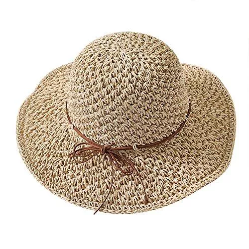 Qchomee Hüte & Mützen Qchomee Frauen Strohhut Damen Sonnenhut Atmungsaktiv Sommerhut Sonnencreme Anglerhut Outdoor Hut Faltbar Fischerhut Sommer Anti-UV elegant Strandhut für Wandern Camping Tourismus Khaki/Beige