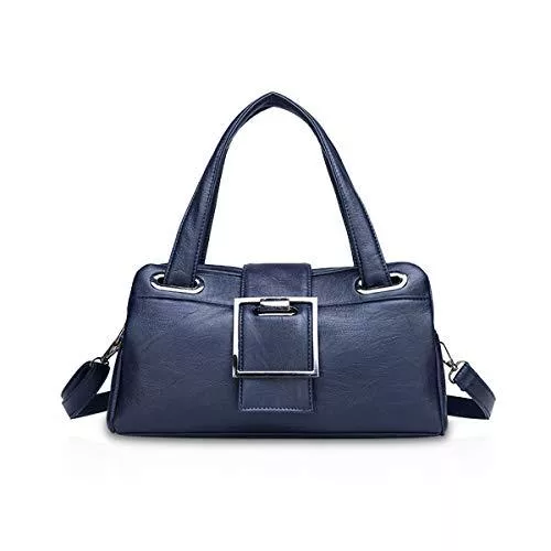 NICOLE &amp; DORIS Taschen & Rucksäcke NICOLE &amp; DORIS Damen Handtaschen für Damen Mode Umhängetasche Handtasche Schultertasche Frauen Retro Handtasche PU Leder Dunkelblau