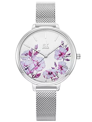 Alienwork Uhren Alienwork SK Armbanduhr Damen Blumen Elegant