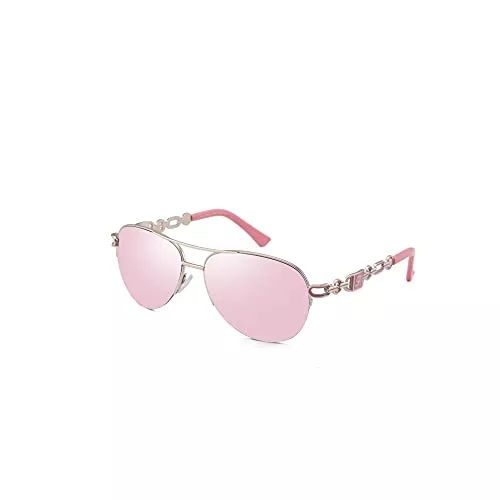 FUMKEN Sonnenbrillen & Zubehör FUMKEN Pilotenbrille Damen Sonnenbrille Herren Klassisch Sonnenbrille Frauen Männer Verspiegelt Farbvariation Metall gespiegelt für Fahren Angeln Reisen CAT 3 CE