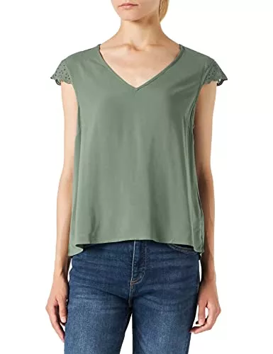 VERO MODA Tops VERO MODA Damen Vmvica V-Neck Sl Lace WVN Ga Noos Top mit Spitze