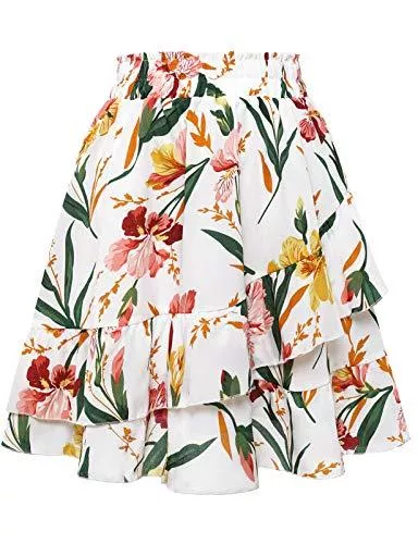 Bbonlinedress Röcke Bbonlinedress Rock Röcke Sommerrock Minirock Kurz Röcke Skirts Chiffon Rock im Sommer Damen Mädchen Basic Solide Vielseitige Dehnbar Mini Rock A-Linie Rockabilly