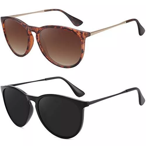 WOWSUN Sonnenbrillen & Zubehör WOWSUN Polarisierte Sonnenbrille für Frauen Vintage Retro Runde verspiegelte Gläser