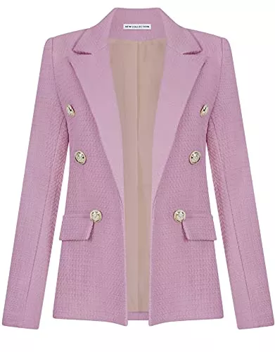 Zarlena Blazer Zarlena Damen Blazer Sakko Anzugjacke Zweireiher Klassisch Casual Knöpfe edel