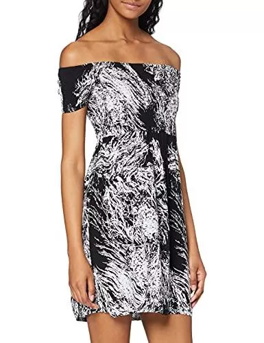 Urban Classics Freizeit Urban Classics Damen Kleid schulterfrei, gerafft - Ladies Smoked Off Shoulder Dress