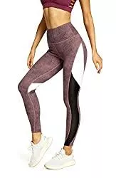 QUEENIEKE Hosen QUEENIEKE Damen Yoga Leggings 25 Zoll Schrittlänge Neunte Hose Farbe Blocking Mesh Workout Laufleggings Strumpfhosen