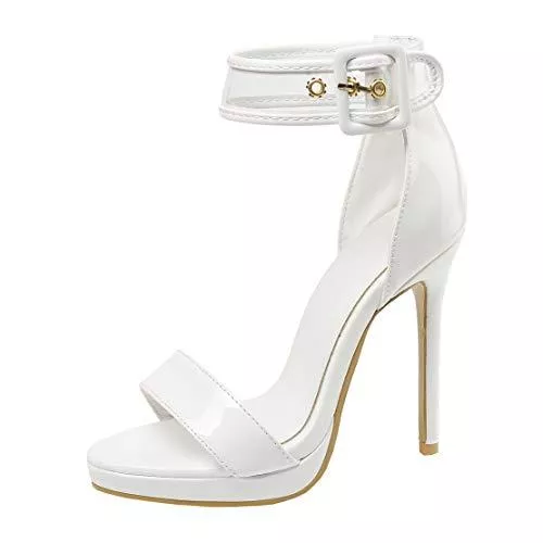 MISSUIT Sandalen & Slides MISSUIT Damen Knöchelriemchen Sandalen High Heels Plateau Riemchen Stiletto Sandaletten Offen Schuhe