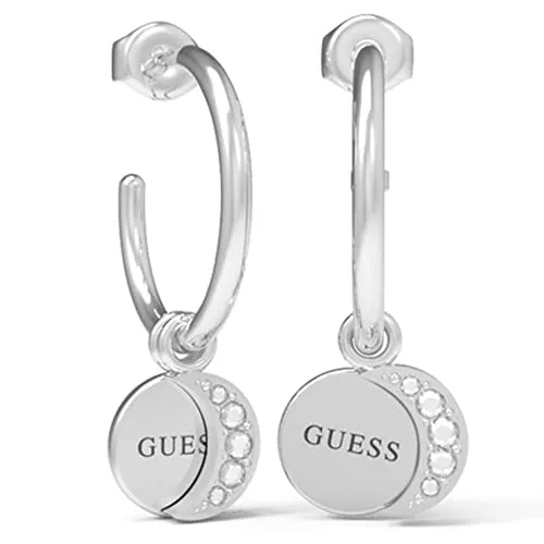 Guess Schmuck GUESS 20MM MINI HOOP COIN &amp; MOON RH, silber(silber), Gr. N