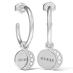 Guess Schmuck GUESS 20MM MINI HOOP COIN &amp; MOON RH, silber(silber), Gr. N