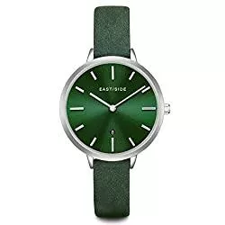 Eastside Uhren Eastside Damen Uhr analog Japan Quarzwerk mit Echtleder grün Armband 10080070