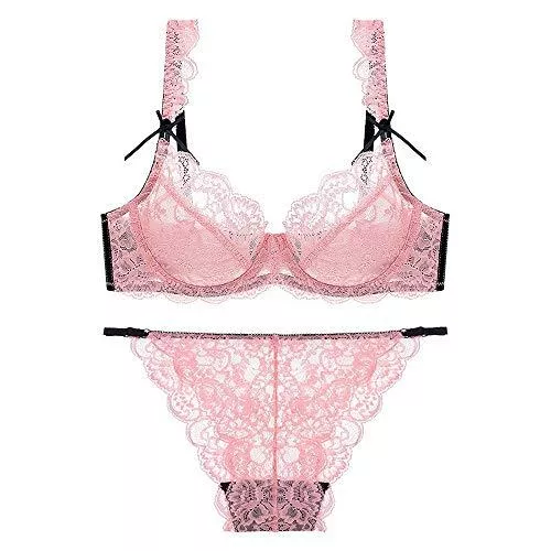  Unterwäsche & Dessous Swbreety Damen Floral Spitze BH und Panty Set Sexy Bügel Ultra Dünn BH Set Transparent Dessous Set