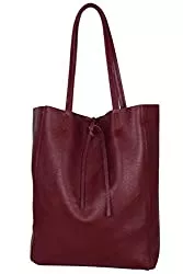 AmbraModa Taschen & Rucksäcke AmbraModa GL032 - Italienische Handtasche, Shopper, Schultertasche, Einkaufstasche mit Innentasche aus echtem Leder