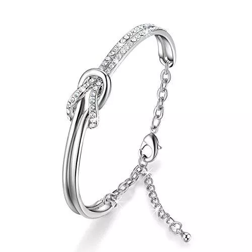 NINAMAID Schmuck NINAMAID Damen-Armband mit Klare Swarovski Kristalle Element Vergoldet Armbander for Damen 7 Inches