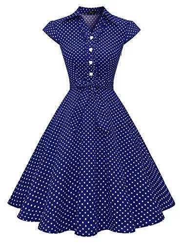 Wedtrend Cocktail Wedtrend Damen 50er Vintage Retro Rockabilly Swing Kleid Karo Kurzer Ärmel Cocktailkleider
