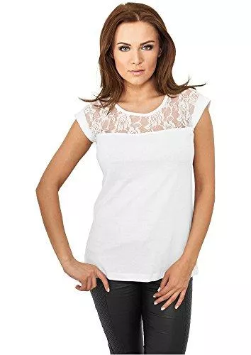 Urban Classics Ärmellose Blusen Urban Classics Damen Ladies Top Laces Tee T-Shirt