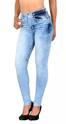 ESRA Jeans ESRA Damen Jeans Jeanshose Damen Skinny High Waist Hochbund Hose bis Übergröße S200