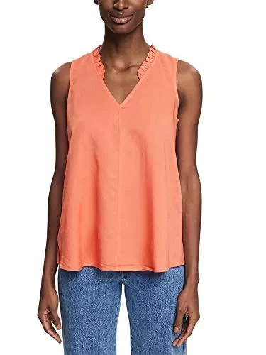 ESPRIT Ärmellose Blusen ESPRIT Collection Bluse aus Leinen-Mix