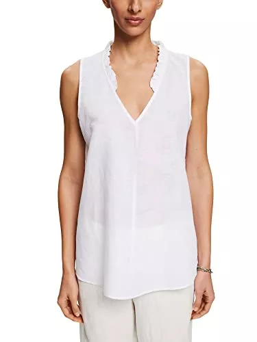 ESPRIT Ärmellose Blusen ESPRIT Collection Bluse aus Leinen-Mix